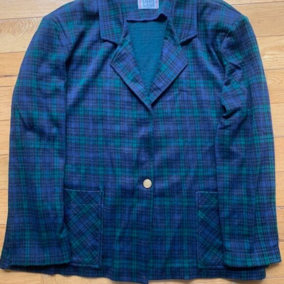 Vintage Cricket Lane Plaid Blazer Jacket | Made in USA | Blackwatch Tartan - Picture 2 of 9